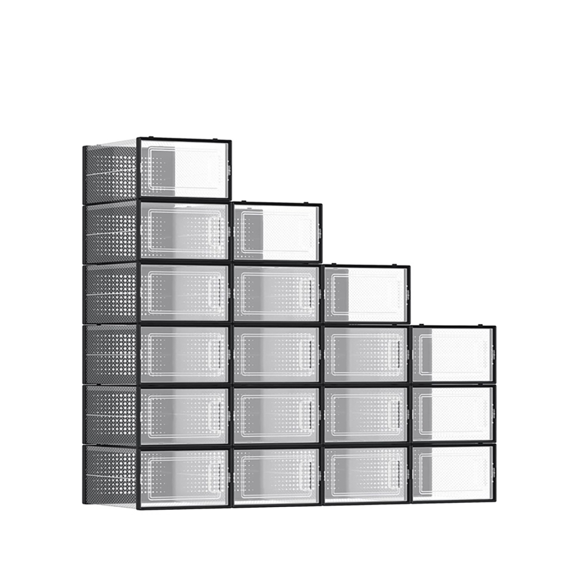 18-Compartment Shoe Storage Cabinet with Translucent Doors