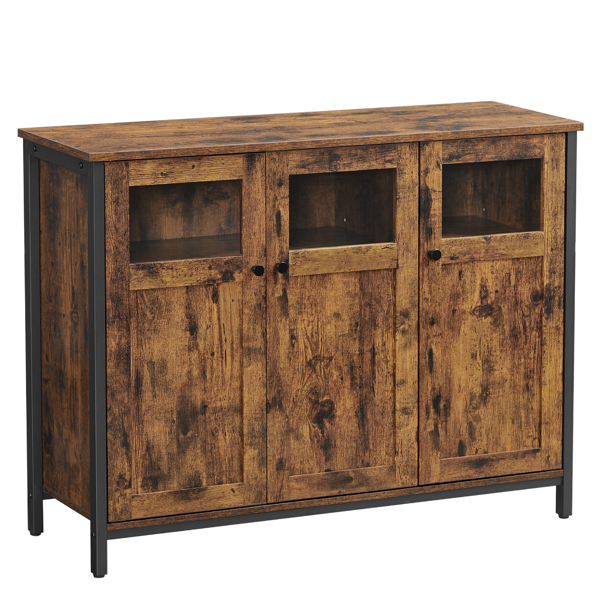 3-Door Storage Sideboard - Brown and Black