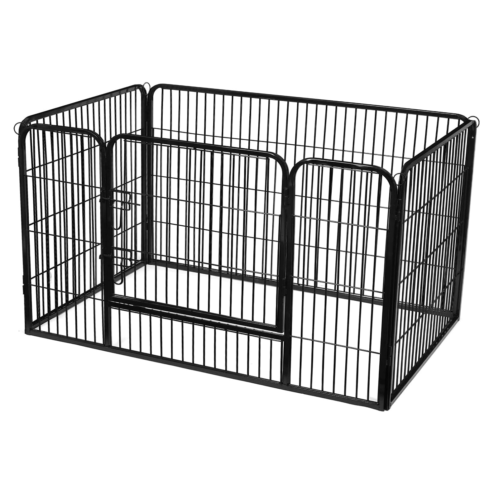 Foldable Pet Playpen with Panels - Black